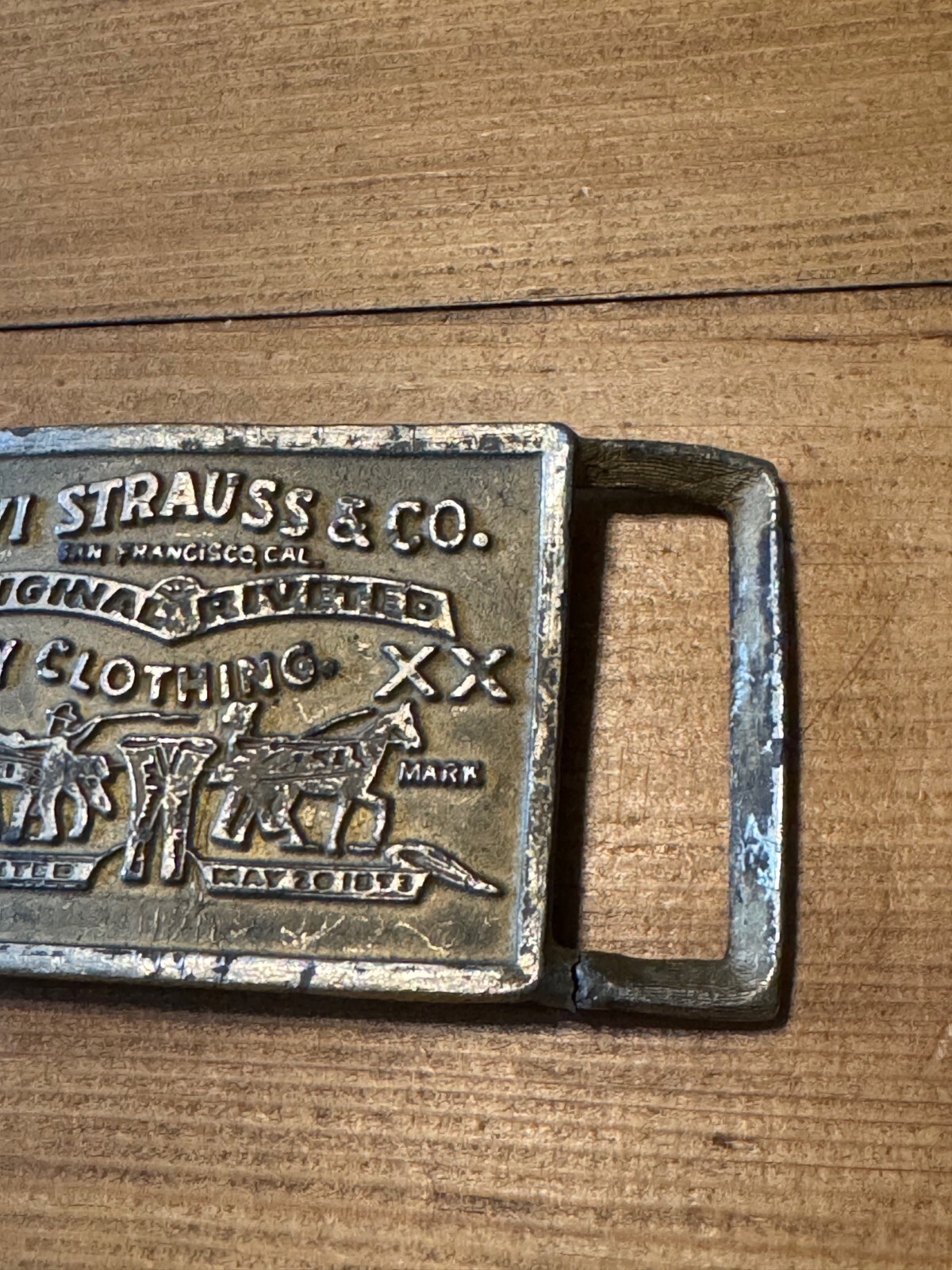 Vintage Levi Strauss & Co. Original Rivited Rectangular Belt Buckle