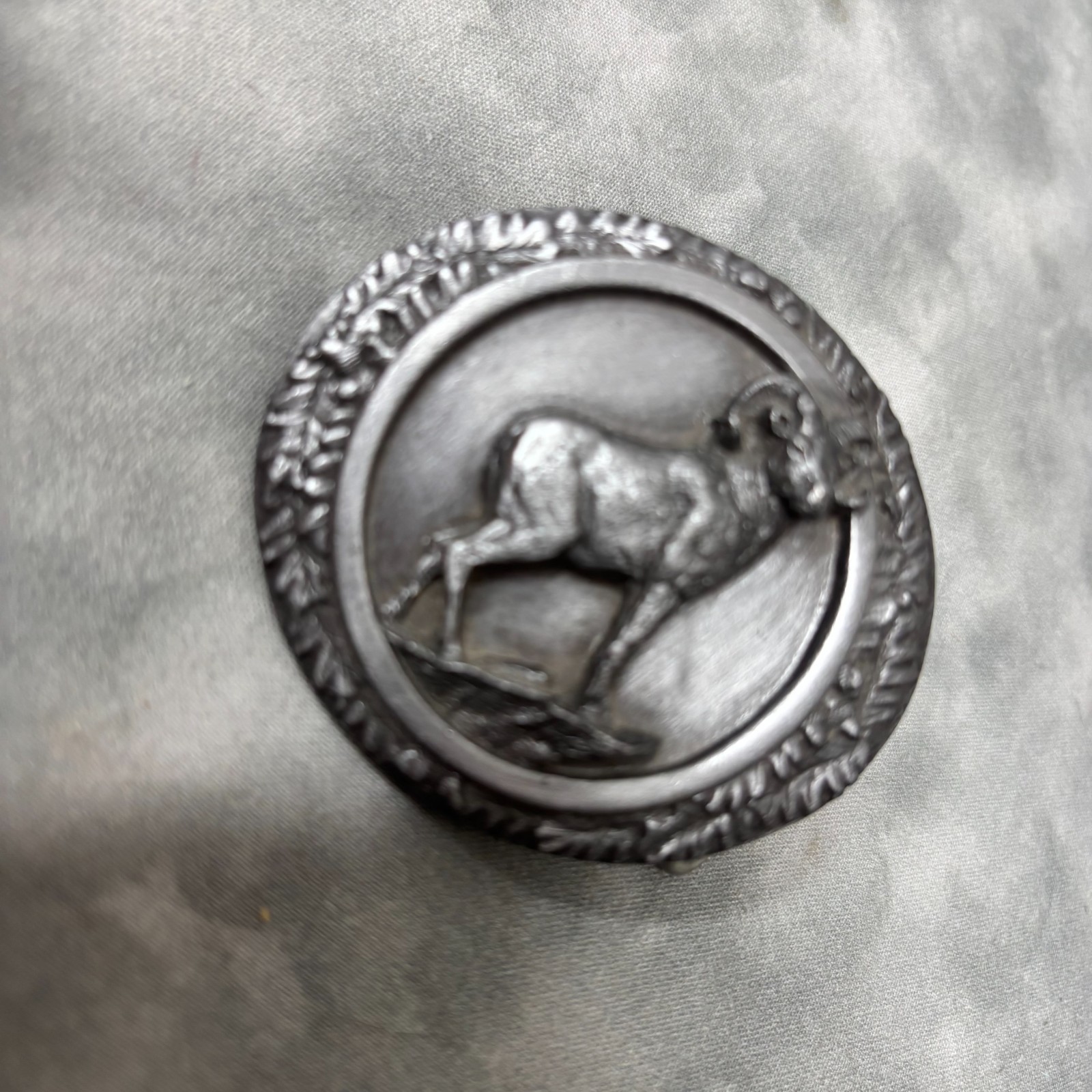 1985 Bergamot Brass Works Bighorn Sheep Belt Buckle-USA-Brass