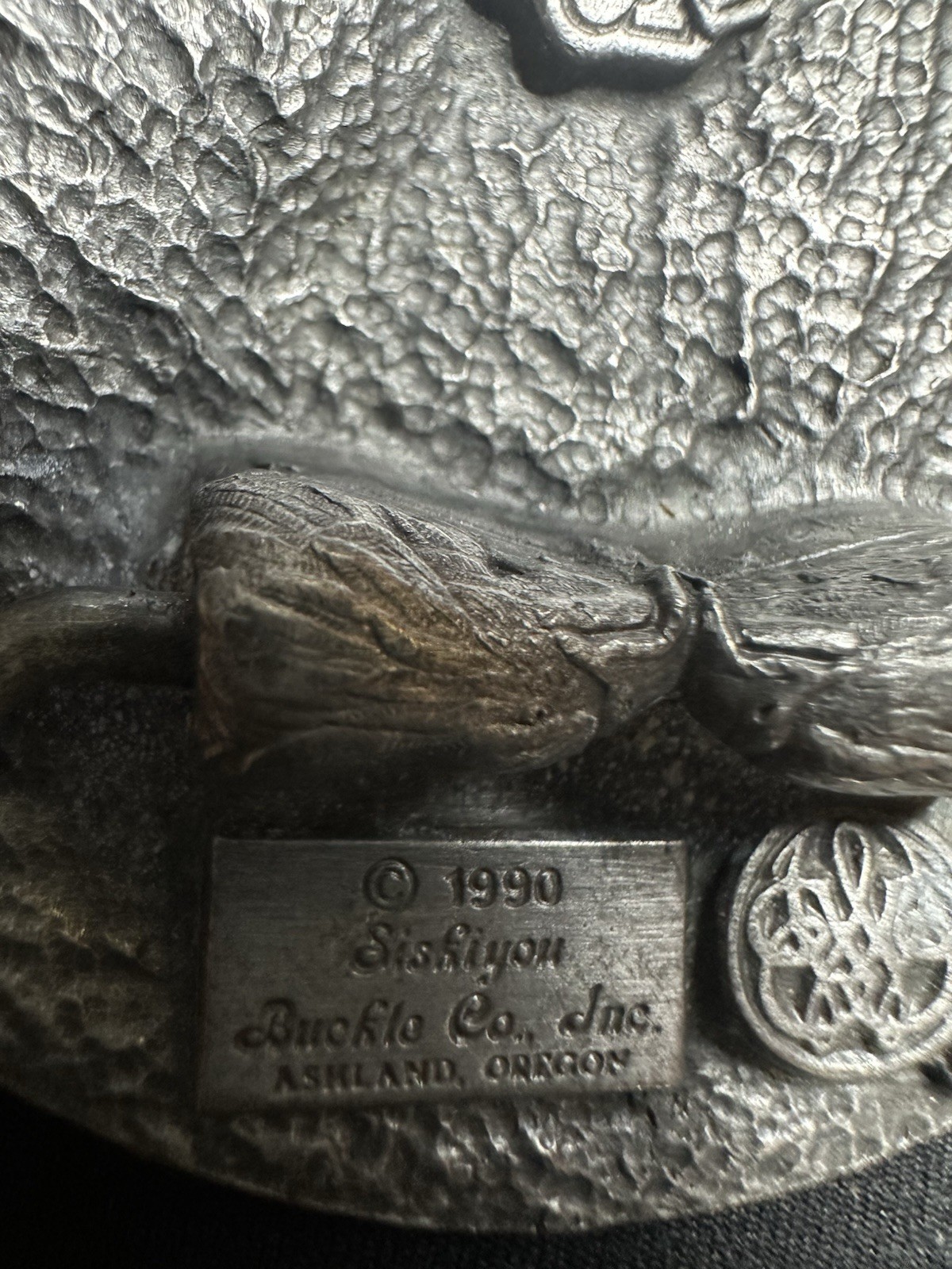Vintage Siskiyou Eagle Pewter Belt Buckle R-89 1990 Made In USA