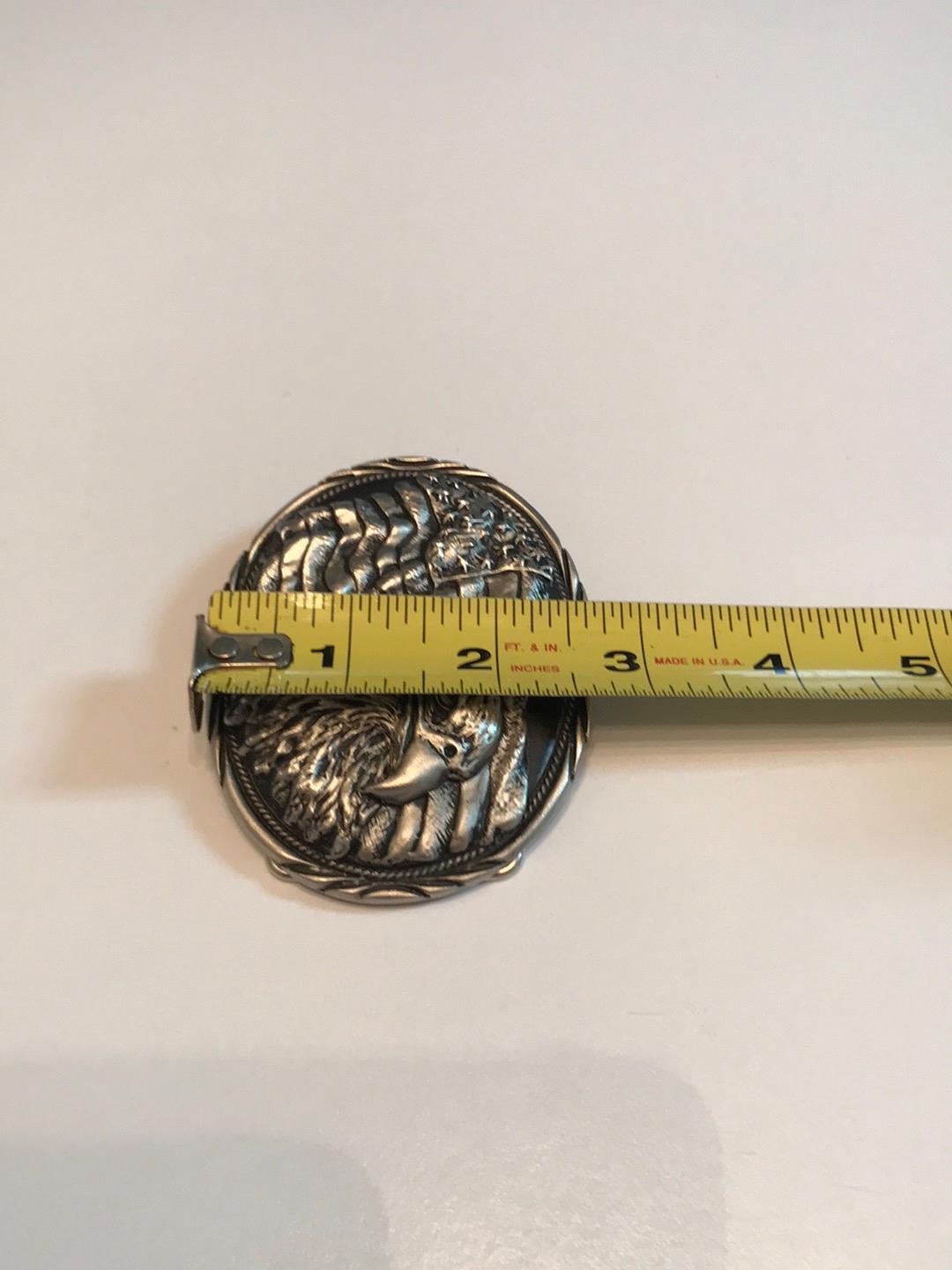 Vintage SSI American Eagle & Flag Pewter belt buckle – Patriotic