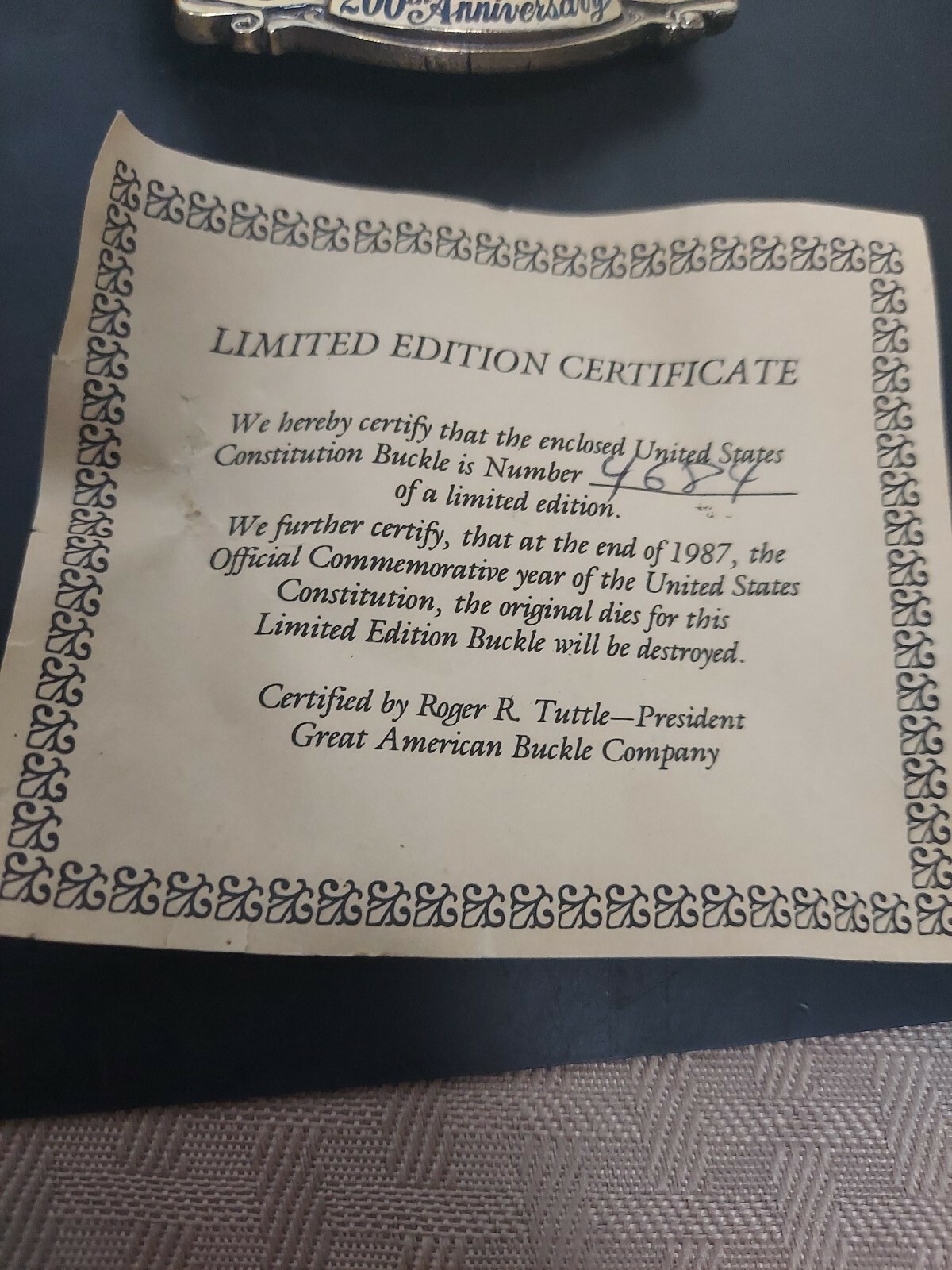 Vtg American Bicentennial Limited Edition Belt Buckle USA Patriotic Buckle Co