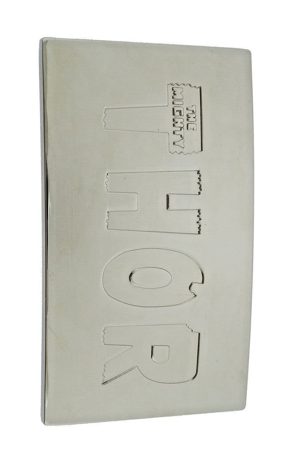 The Mighty Thor Silver Belt Buckle Marvel Comics Hammer Logo Officially Licensed
