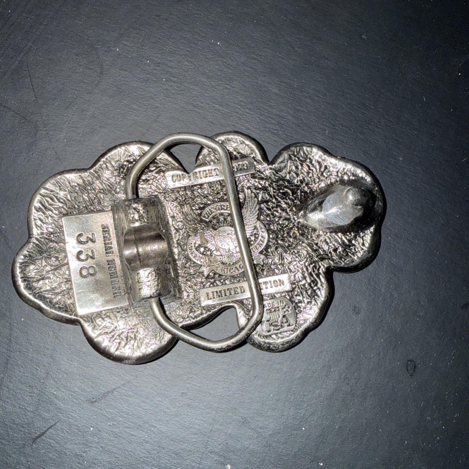 Vintage Coin Belt Buckle 1970s USA Made Novelty Statement Piece preowned
