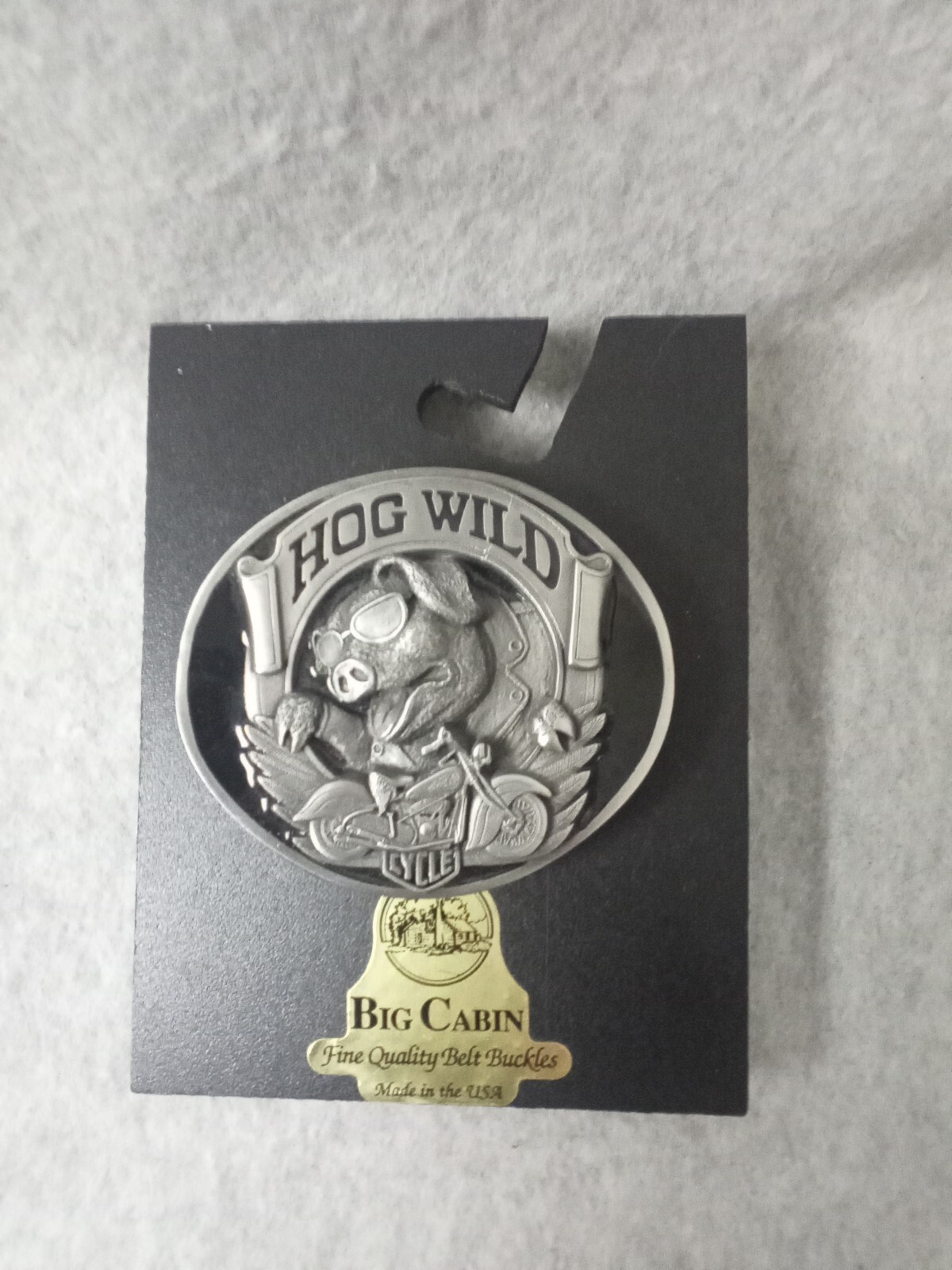 Big Cabin Belt Buckle Alloy Fashion Hog Wild Pig Motorcycle Pattern USA Made