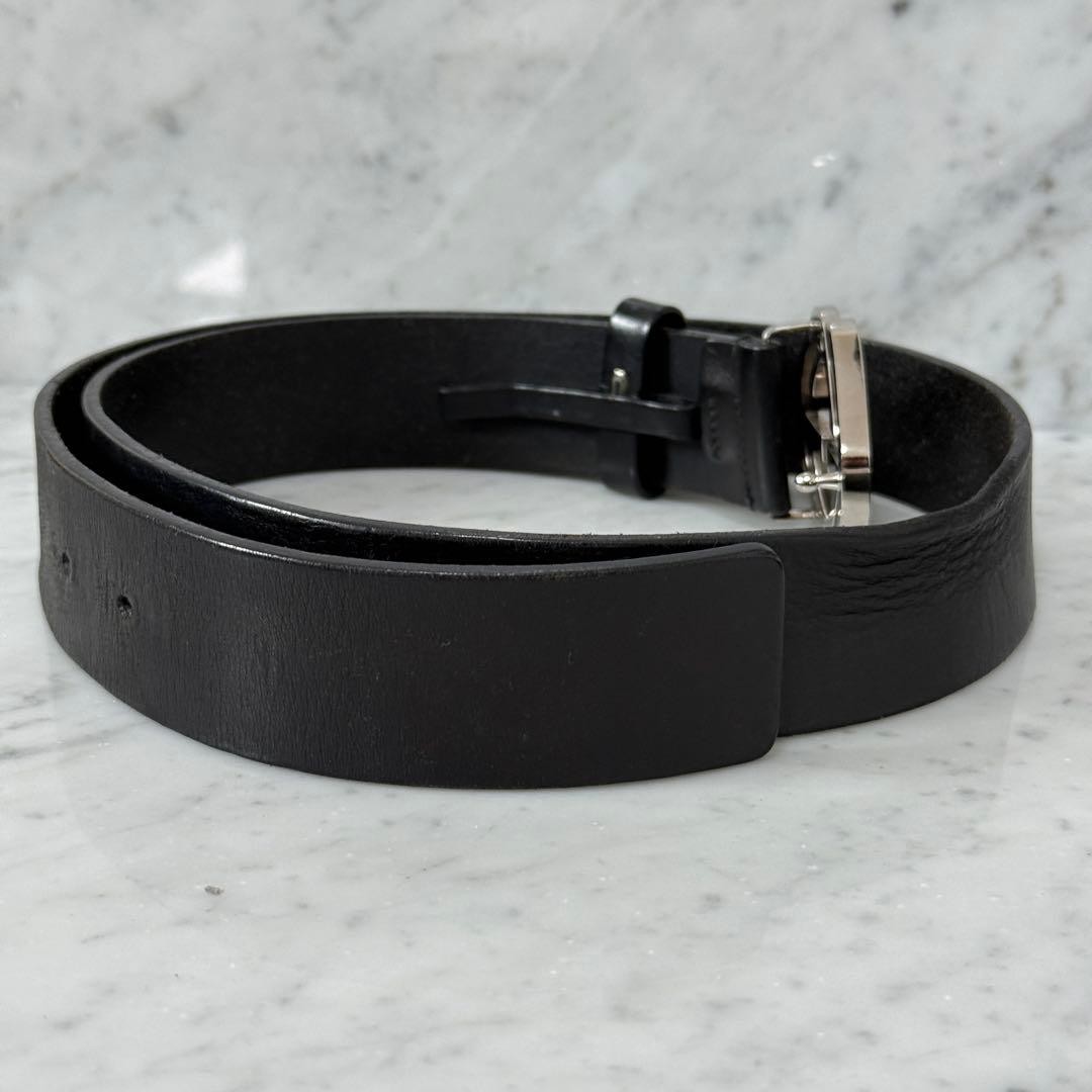 GUCCI Pre-Owned Interlocking Leather Belt Black Silver
