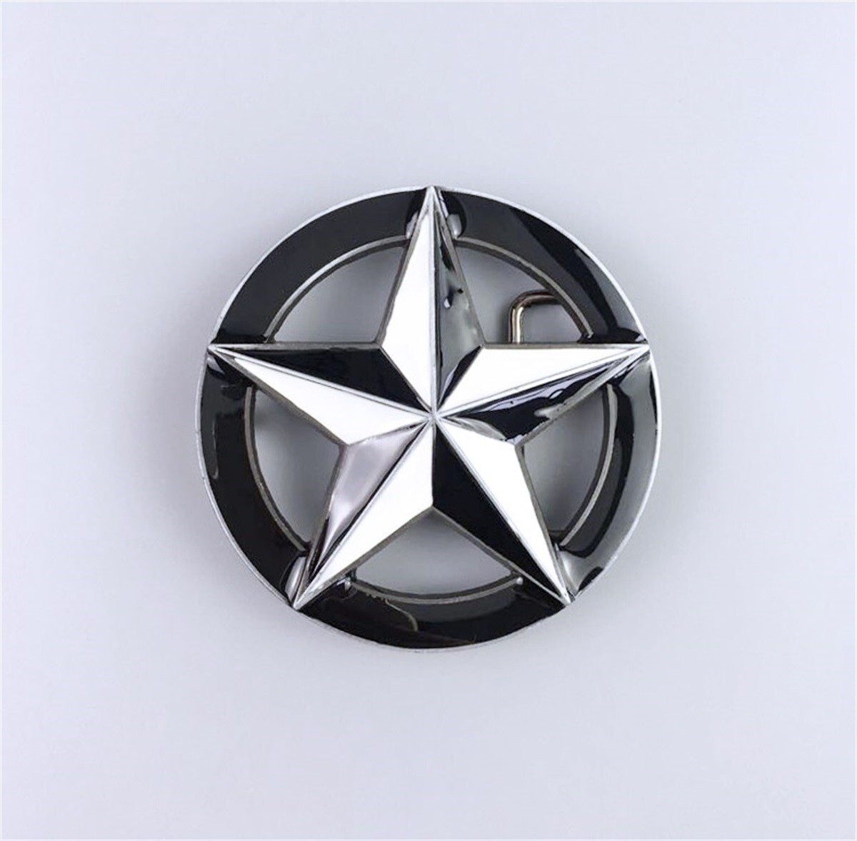 Vintage Black White Enamel Circle Star Belt Buckle Boucle de ceinture