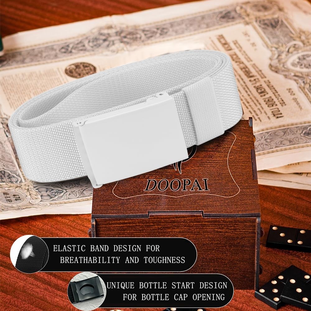 DOOPAI Canvas Suitable for 28-44 waistline, easy to cut, White Belt