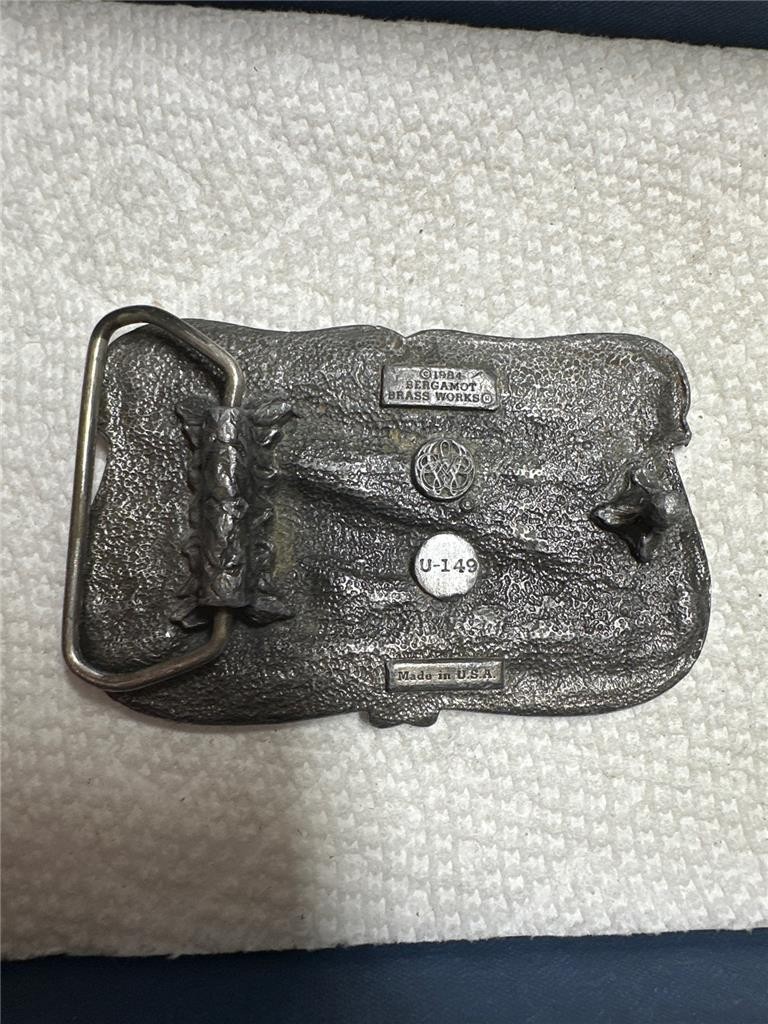 Belt Buckle 1984 Bergamot Brass Works Railroad U-149 Vintage 5473 USA
