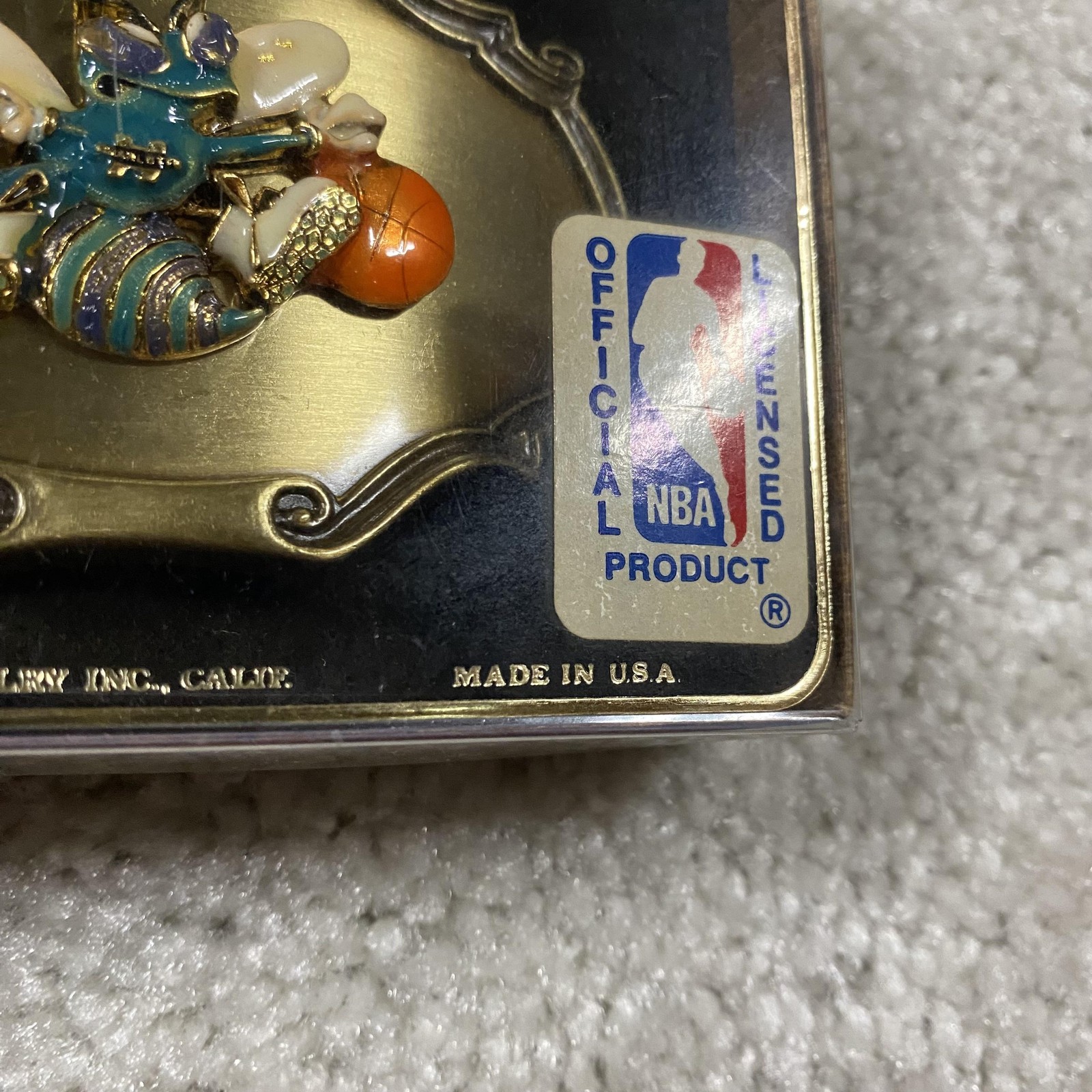 Vintage Charlotte Hornets Belt Buckle Brass NBA Basketball Mascot Raintree 70s