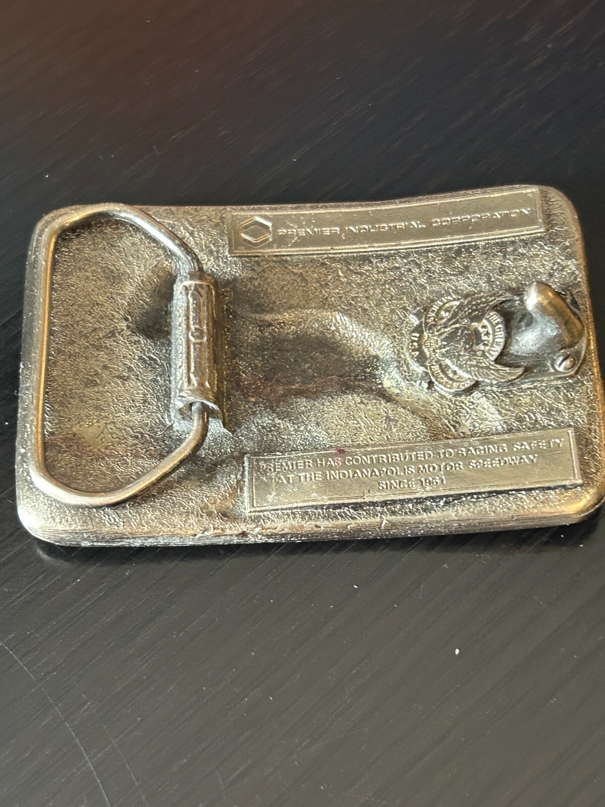 Vintage Collectible Premier Industrial Corp Indy 500 GAB Metal Belt buckle
