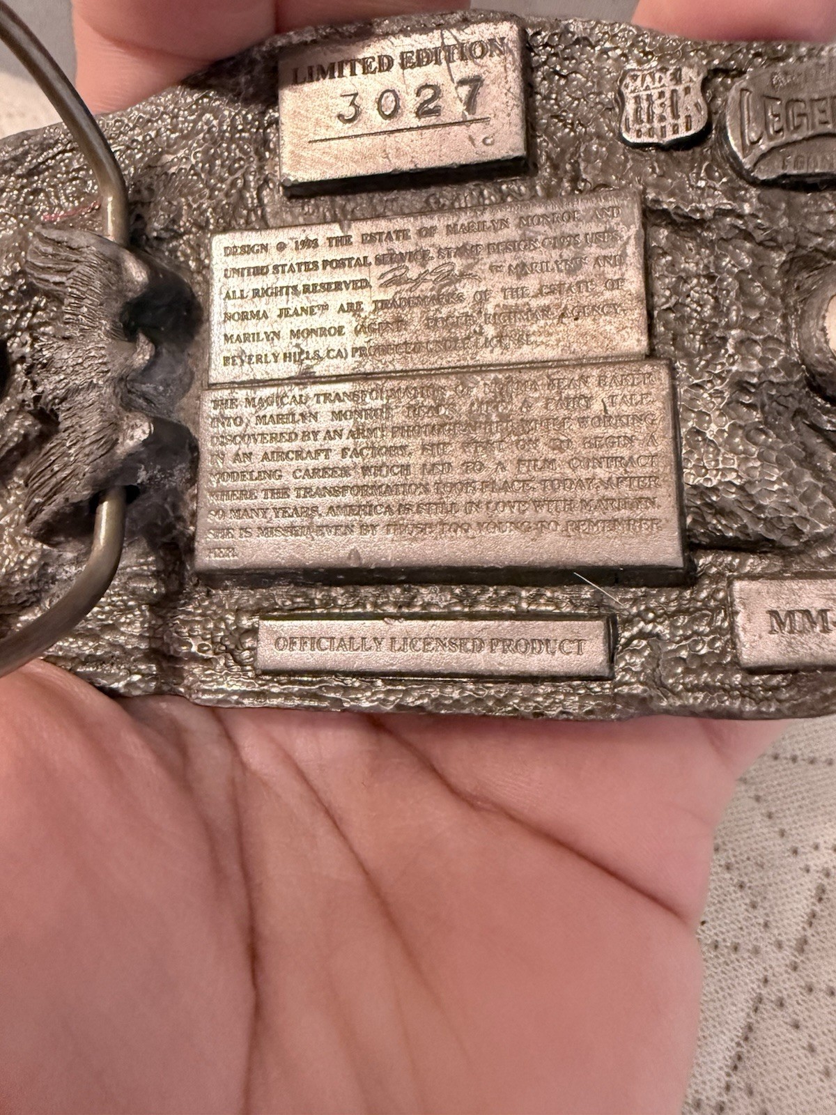 American Legends Foundry Marilyn Monroe Limited Edition Hollywood Silver Belt B…