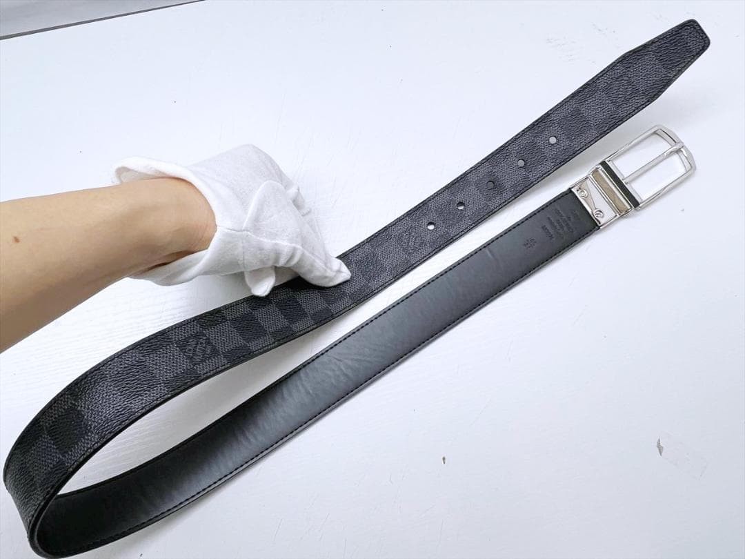 Louis Vuitton Pre-Owned Damier Graphite Slender Belt 85