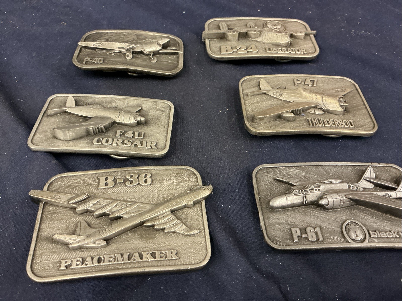 Vintage Buckle Connection Belt Buckles Military Aircraft Lot Of 6 WW2 Planes