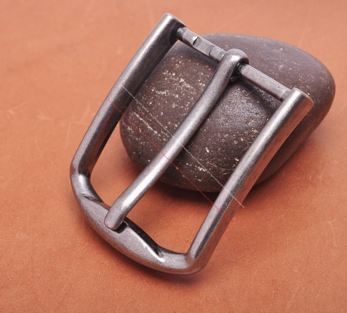 40mm Men Silver Quality Classic DIY Leathercraft Heel Bar Prong Pin Belt Buckle