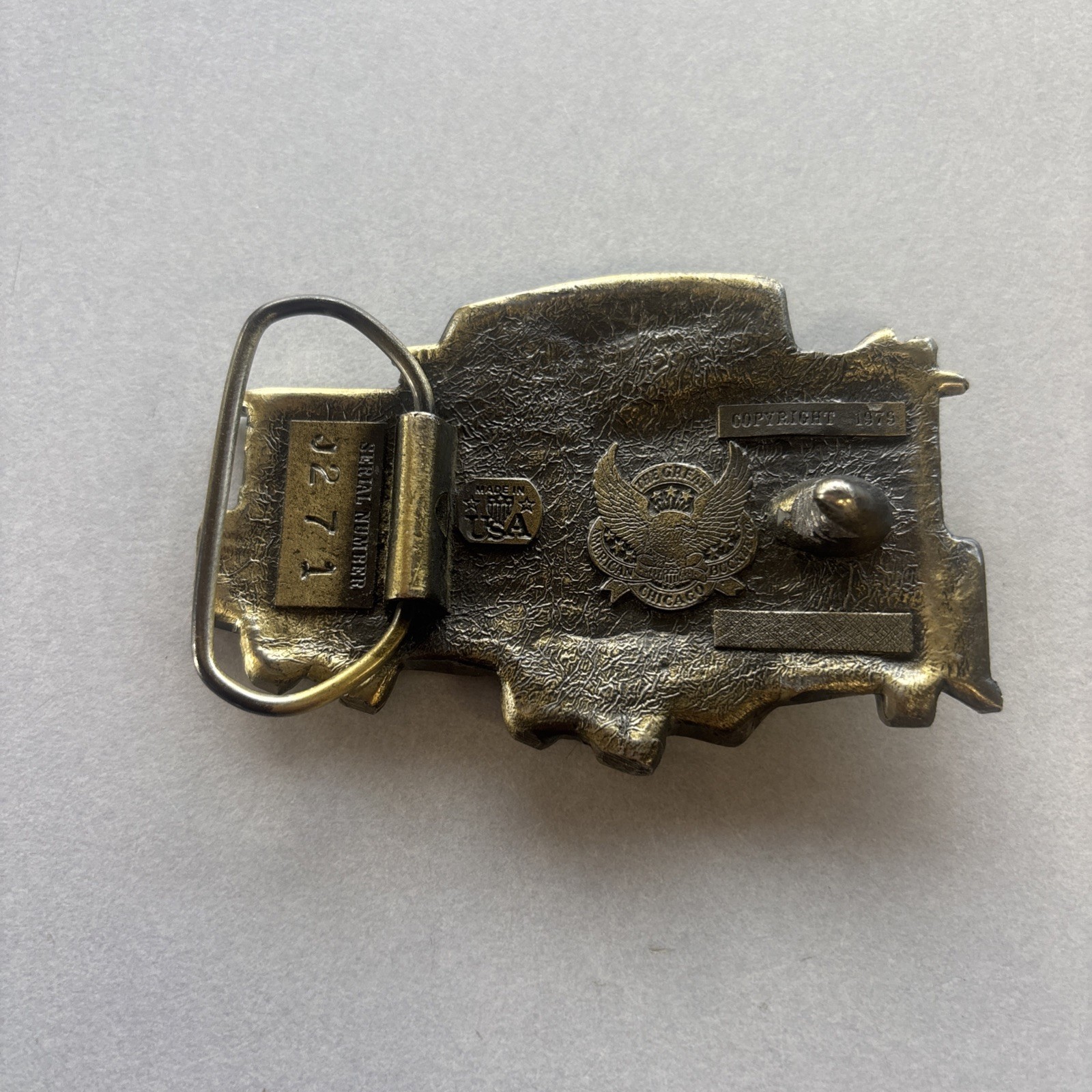 The Great American Buckle Co. Caboose Train Belt Buckle USA Chicago 1979