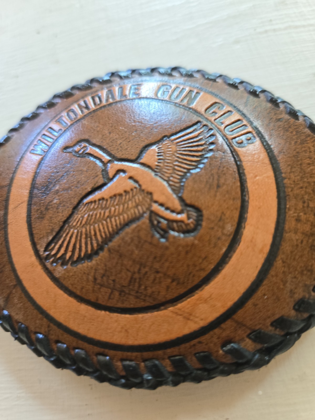 Wiltondale Gun Club Leather Belt Buckle Duck Theme