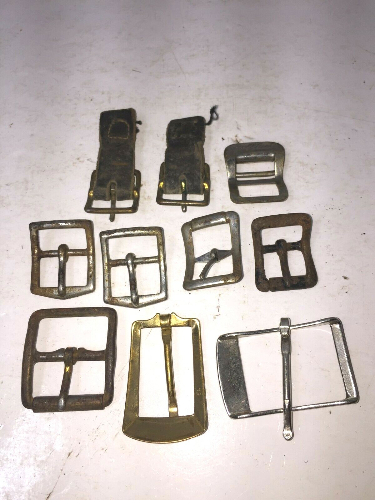 Lot of 10 Vintage Metal Belt Buckles Tack Bridle Patina Crafts Welding Art