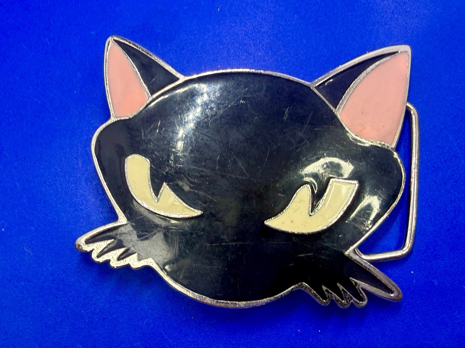 Black Kitty Cat Cartoon Anime Novelty Gift Enamel Belt Buckle