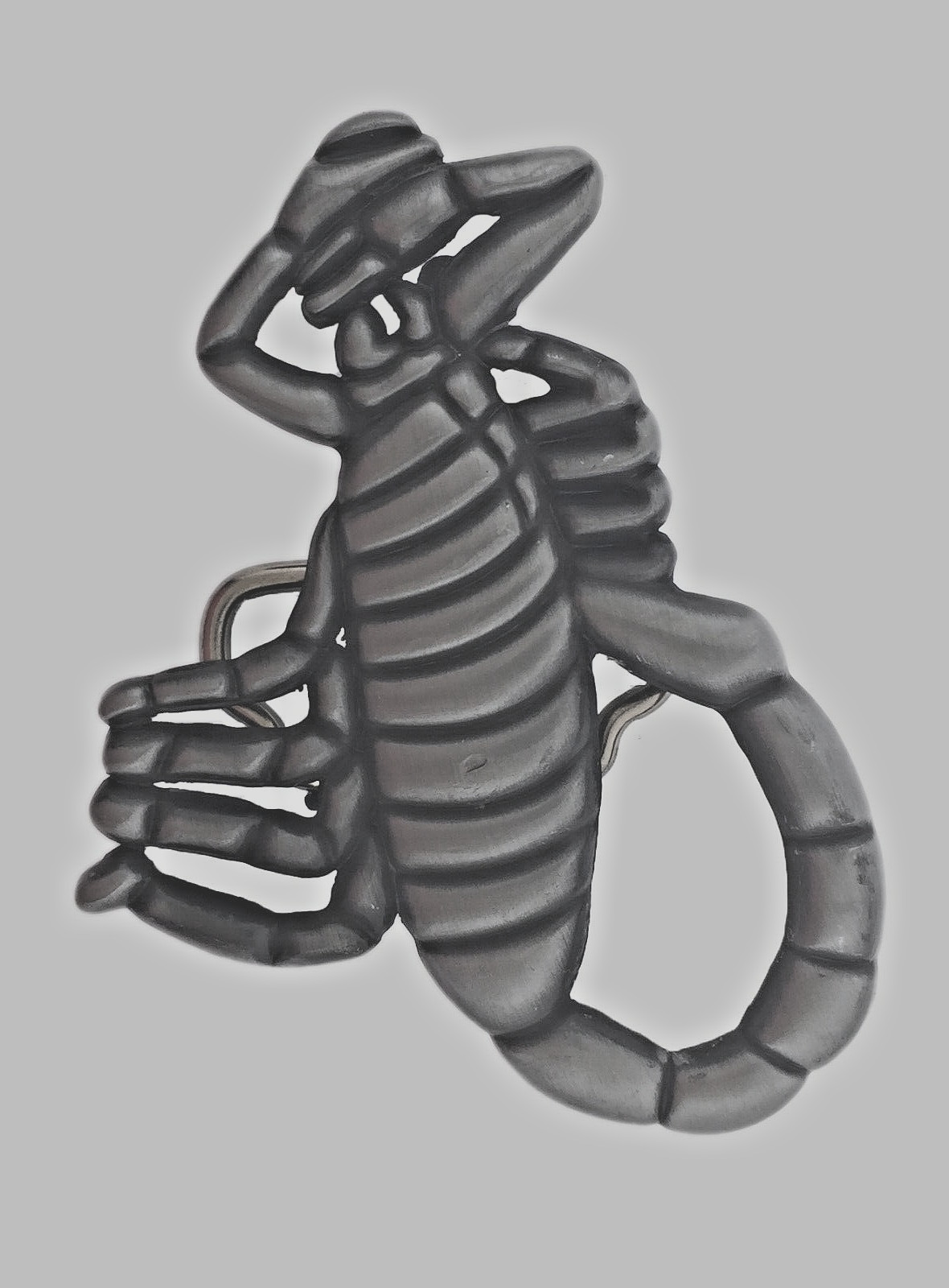 Scorpion Belt Buckle Zodiac Vintage Men Antiqued Brushed Gray Metal Western Gift