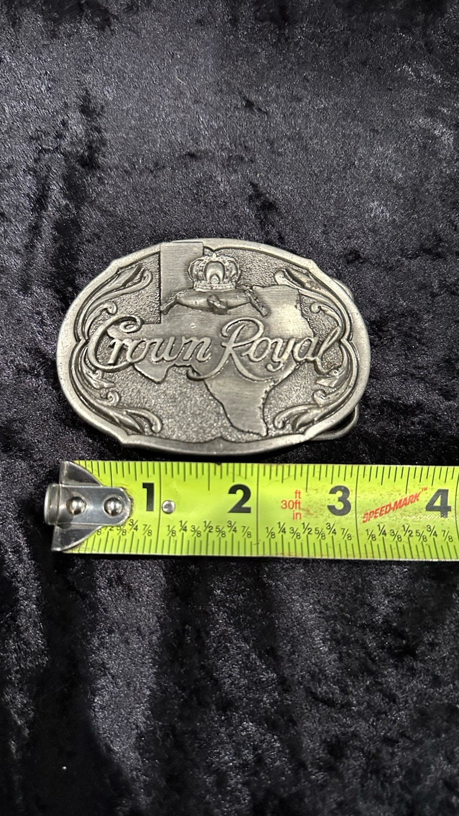 Vintage Silver Crown Royal Liquor Belt Buckle