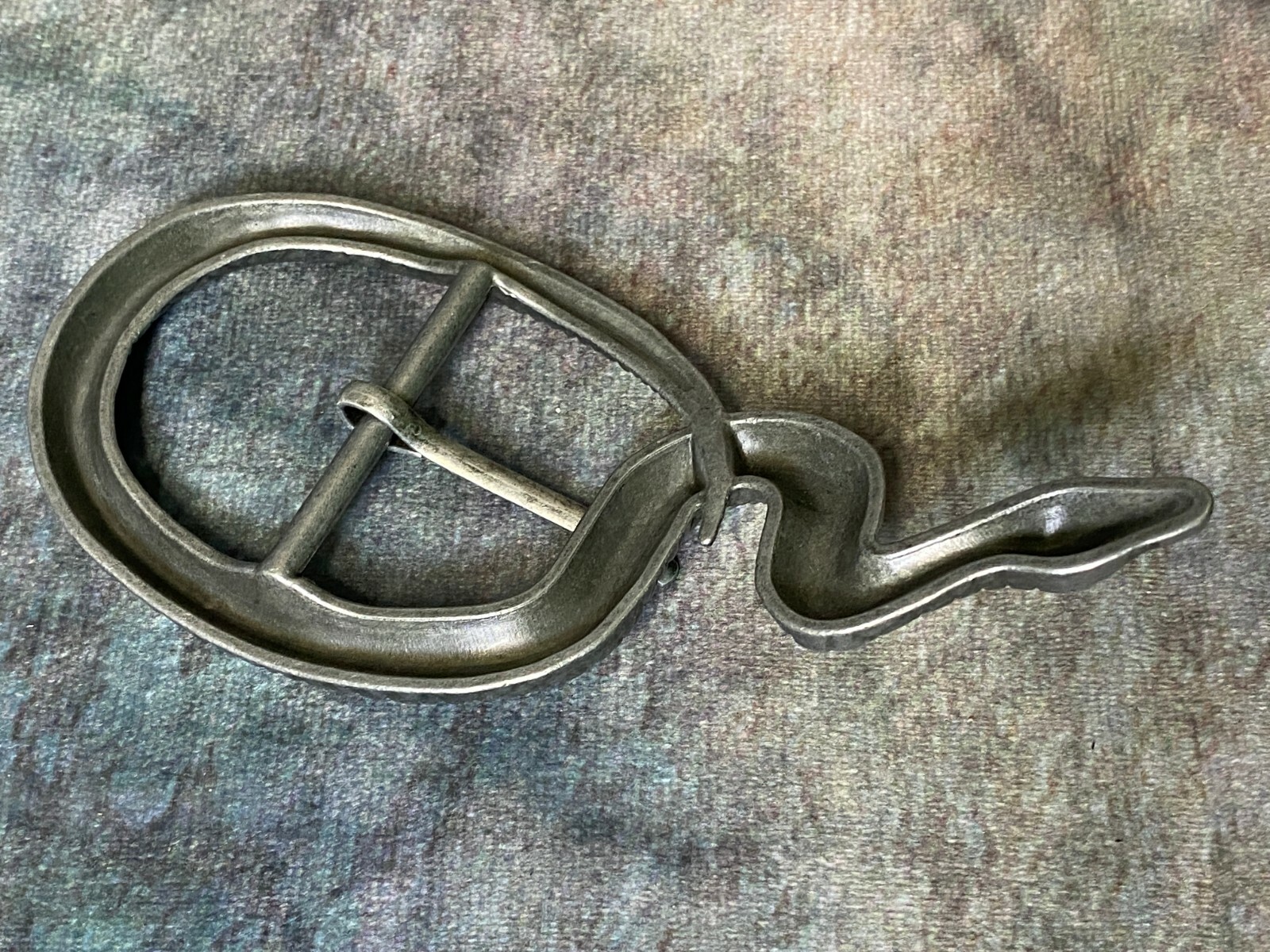 ENMON SNAKE BELT BUCKLE UNIQUE Pewter 6&Prime; (L) x 2 5/8&Prime; (W) NEW