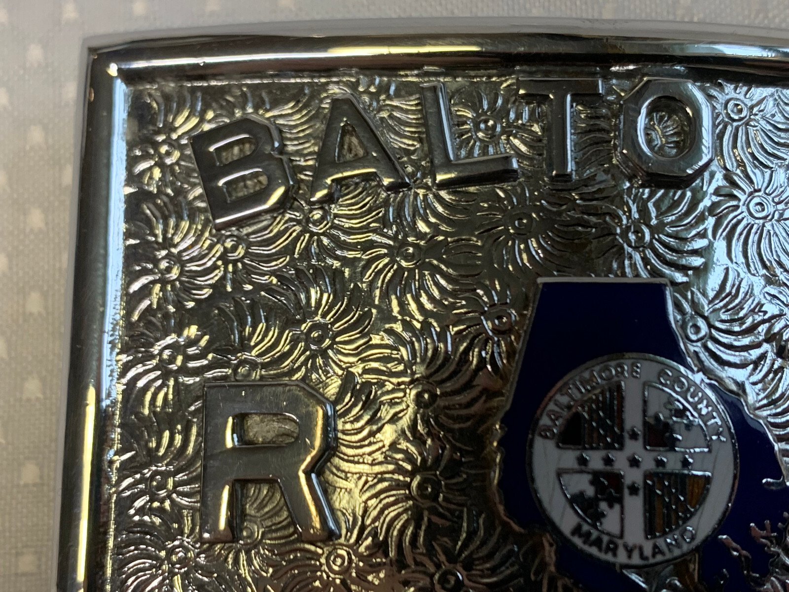Balto Co Railroad Police Belt Buckle 1.75&Prime; Loop Maryland Railway Service