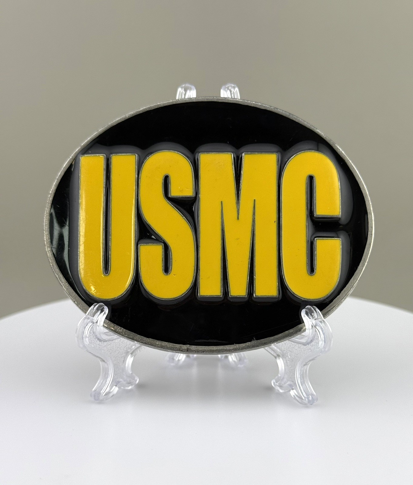 USMC Marine Corps Black Yellow Enamel Belt Buckle Siskiyou Military Gift