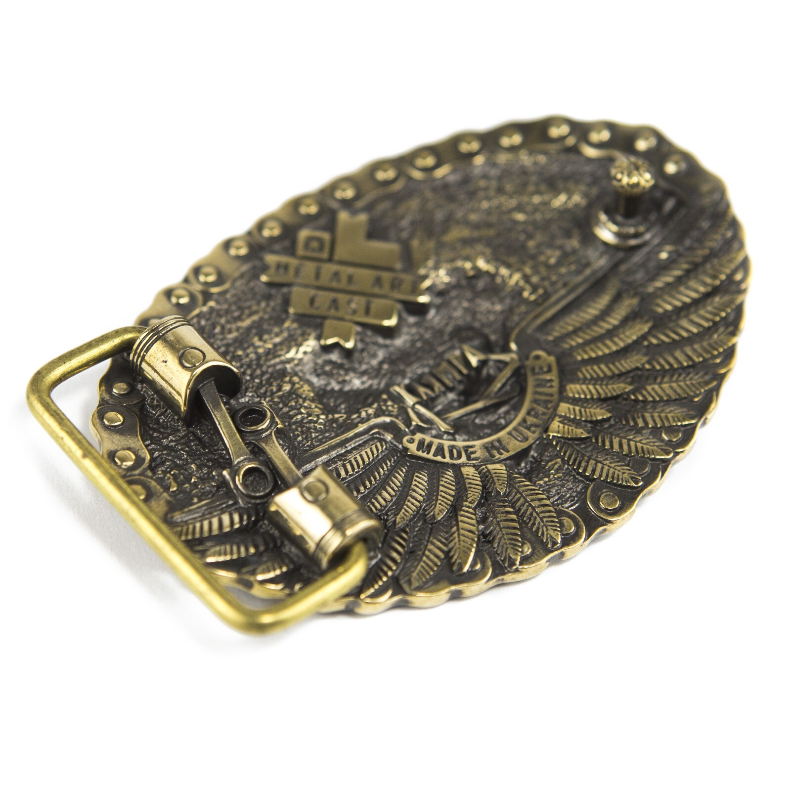 Belt buckle « Born to be free »; Biker buckle, Solid brass buckle