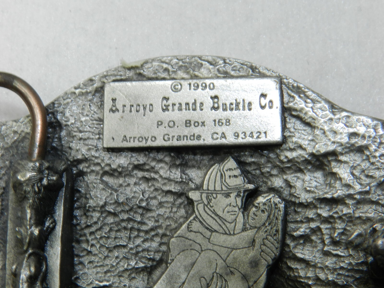 Vintage 1990 Volunteer Firefighter Metal Belt Buckle – Arroyo Grande Buckle Co.