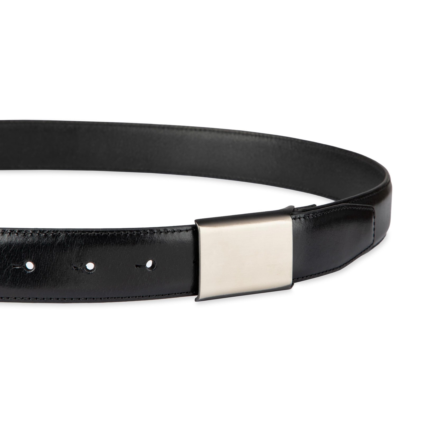 Haggar Men&rsquo;s Sleek Plaque Buckle Dress Belt Large (38-40), Black