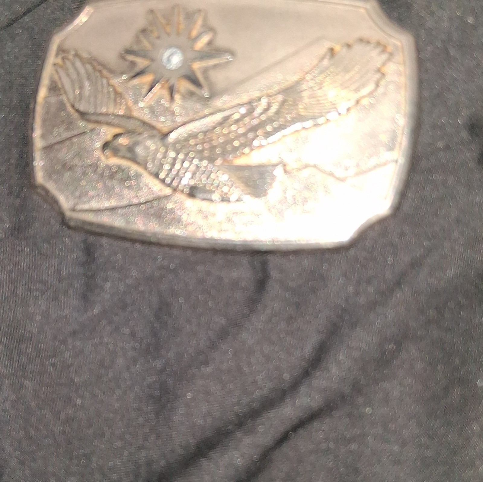 American Eagle Silver Tone Flying Eagle Sun Western Buckle 1.5in MPN 590200