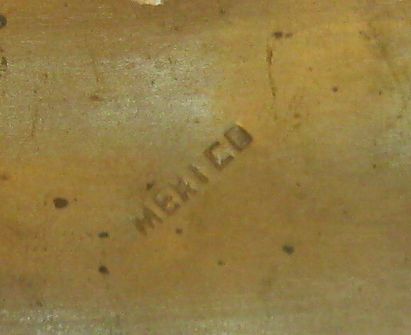 ALPACA Metal BELT BUCKLE « Mexico » with MOP Inlay EXCELLENT Condition!!!