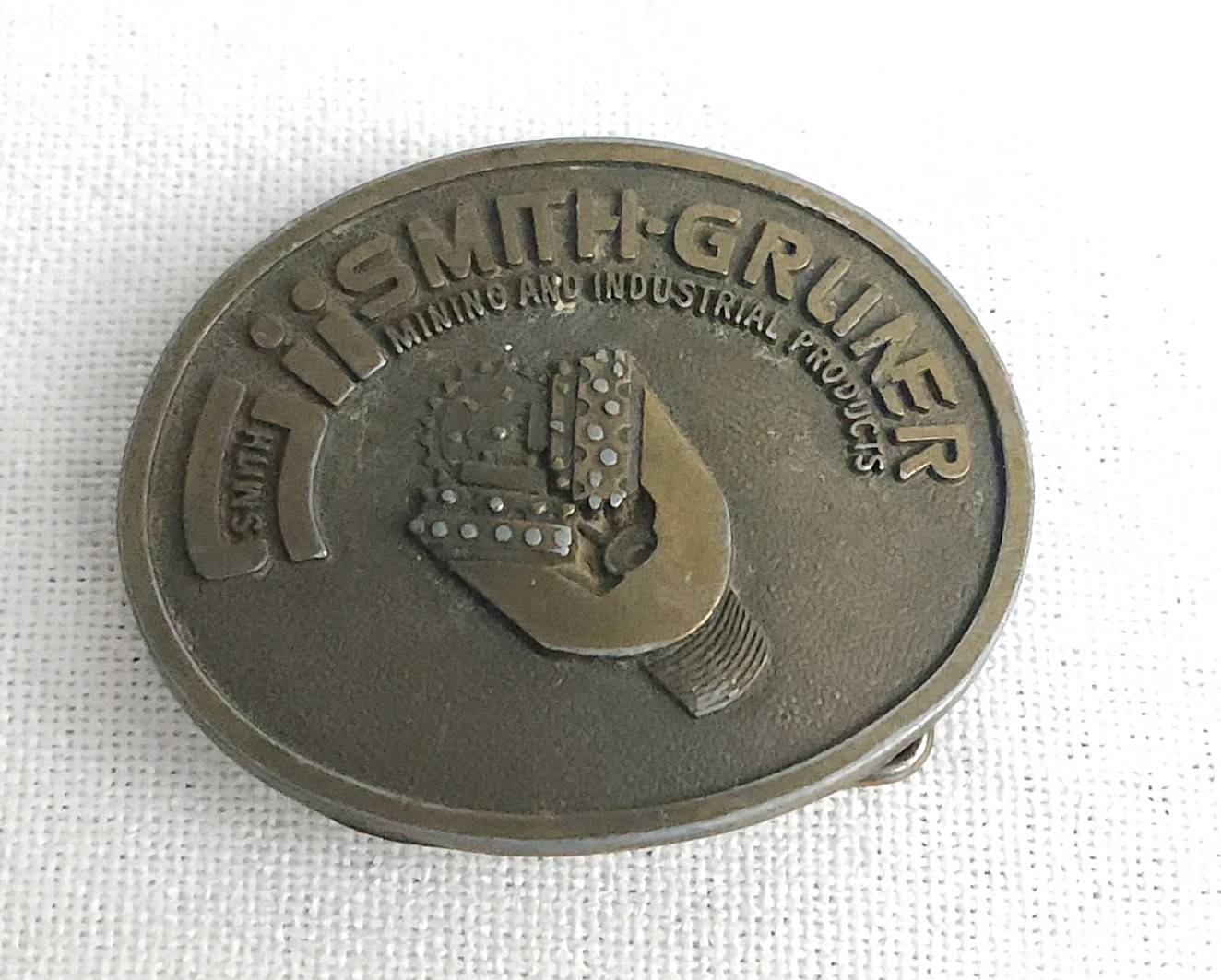 Vintage Belt Buckle Smith Gruner Sii Mining Equipment Company 1980s Brass