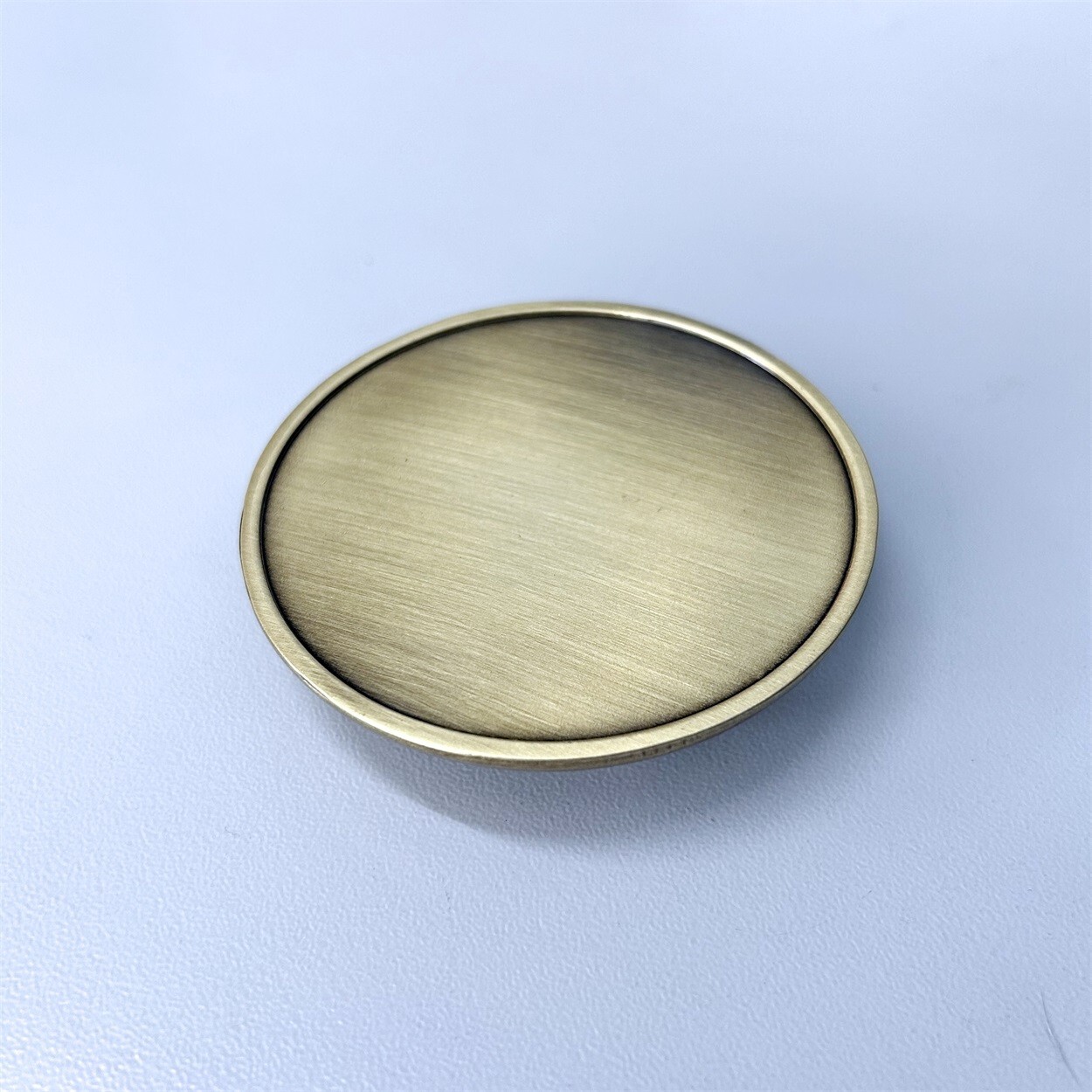Antique Bronze Plated Total Flat Round Custom Blank Belt Buckle for Engraving