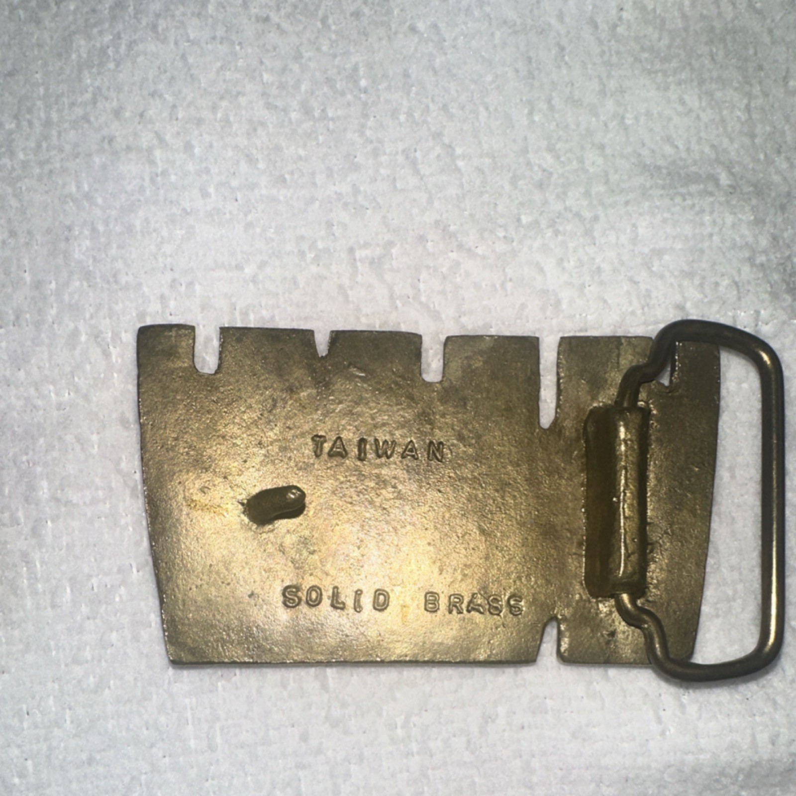 Solid Brass Gold AWANA Western Utility Belt Buckle for Men 1.5&Prime;