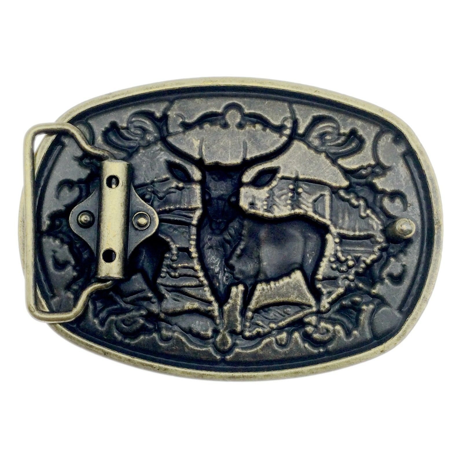 Deer Animal Belt Buckle Western Cowboy Native American Motorcyclist (XDR-03-G)