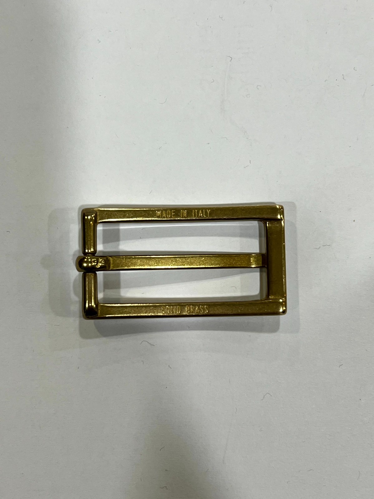 Solid Brass Satin Brass Belt Buckle Made in Italy Fits 0.79&Prime; Belt Strap