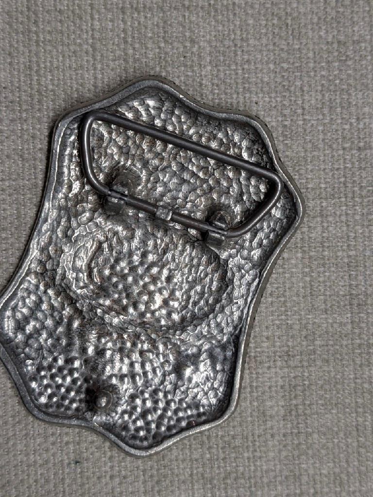 vintage 1970s belt buckle RODEO metal pewter WESTERN horse bronco COWBOY