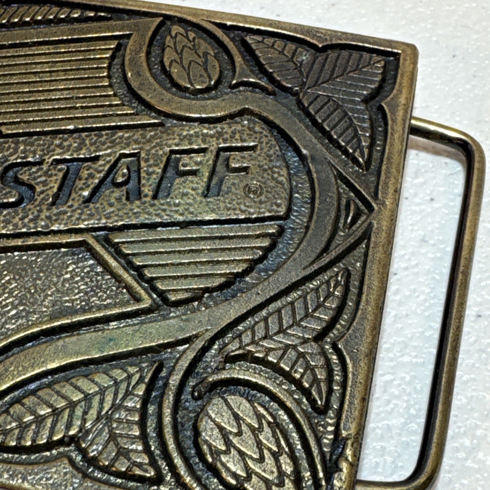 Falstaff Beer Brass Belt Buckle Vintage Wyoming Studio Art Works USA
