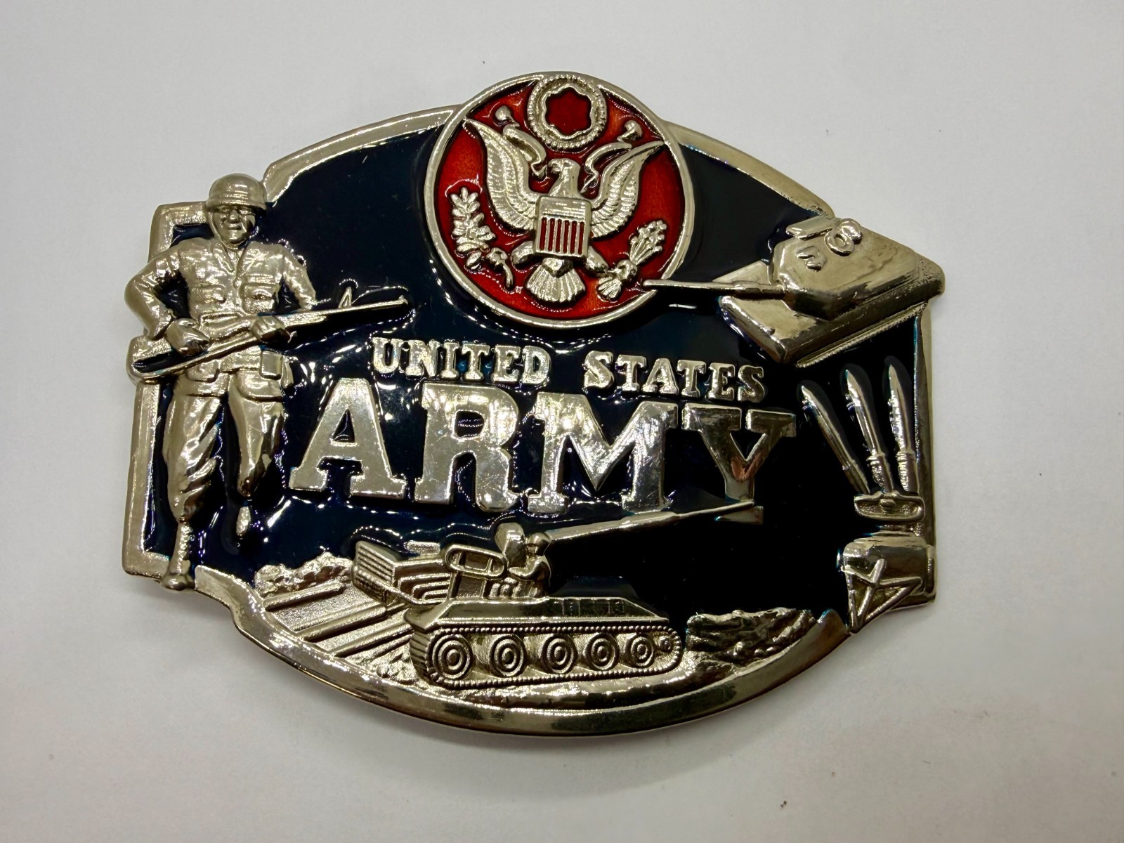 United States Army Military Soldier Veteran Commemorative Belt Buckle