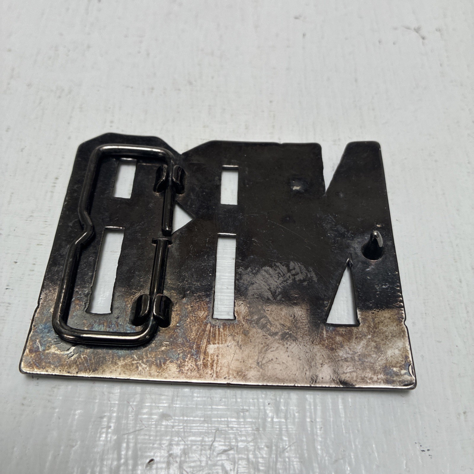 Vintage NRA Active Member Belt Buckle Chrome Tone Men Collectible