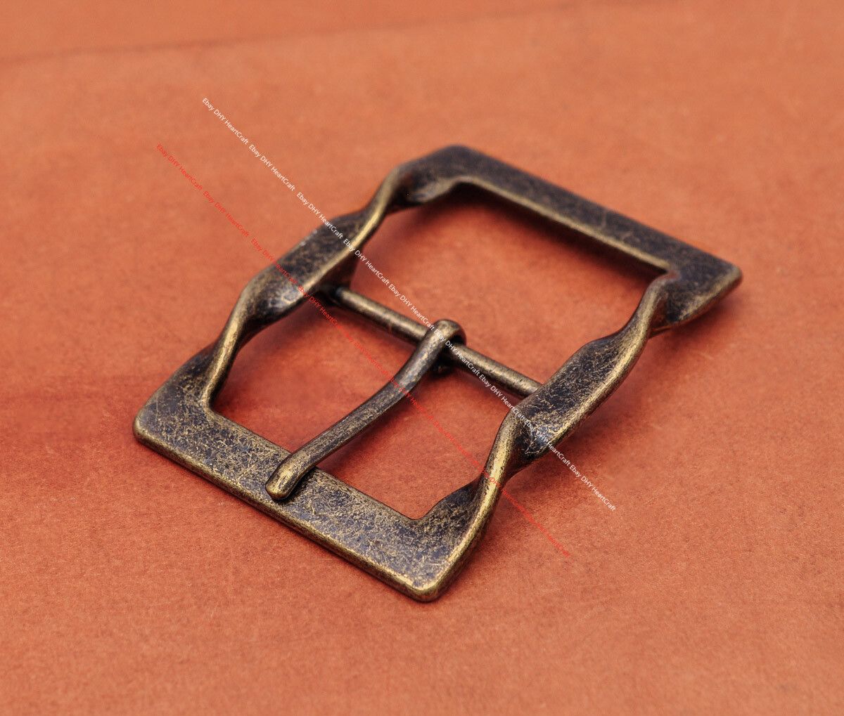 Vintage Retro Brass Leathercraft Twist Center Bar Leather Belt Buckle Inner 40mm