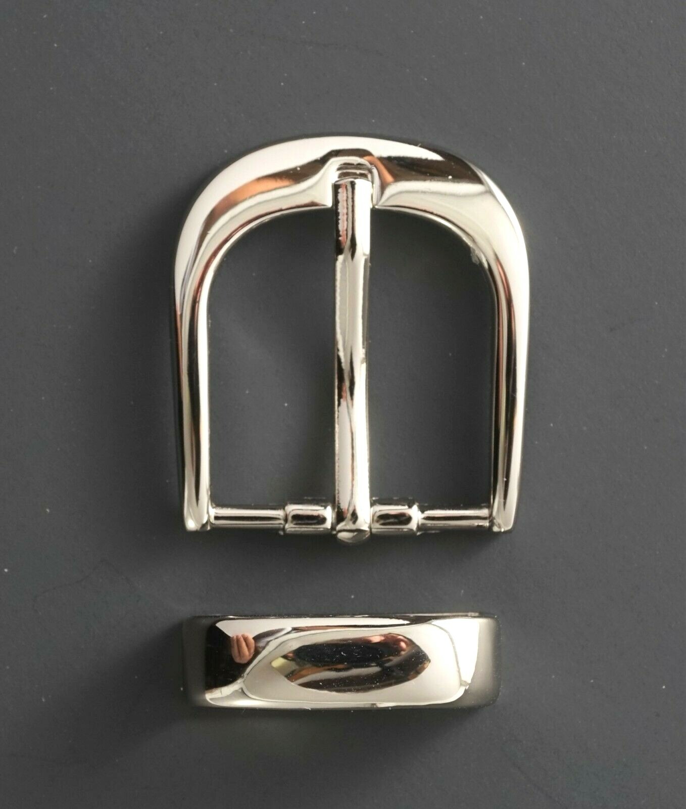 1 inch (25mm) metal pin buckle(216AB) w/metal keeper in silver color USA