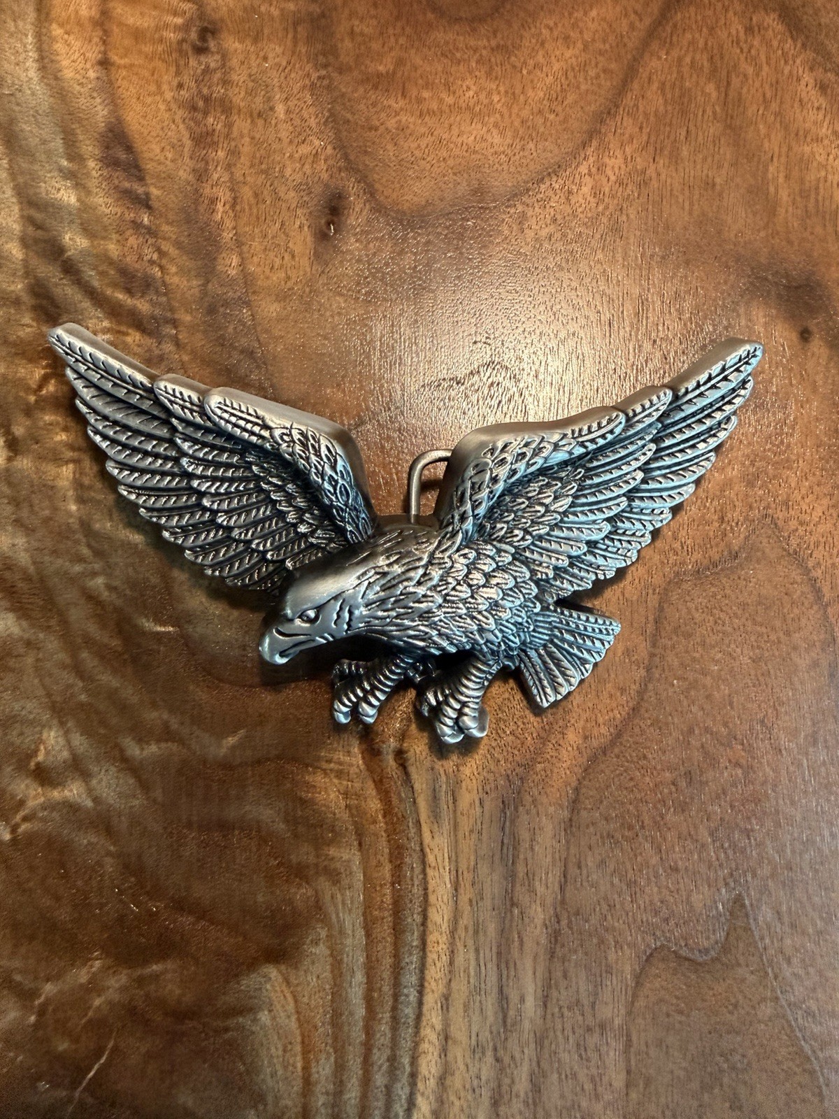 Bald Eagle Belt Buckle Flying Bird Brass Metal Vintage Rare Father’s Day Gift
