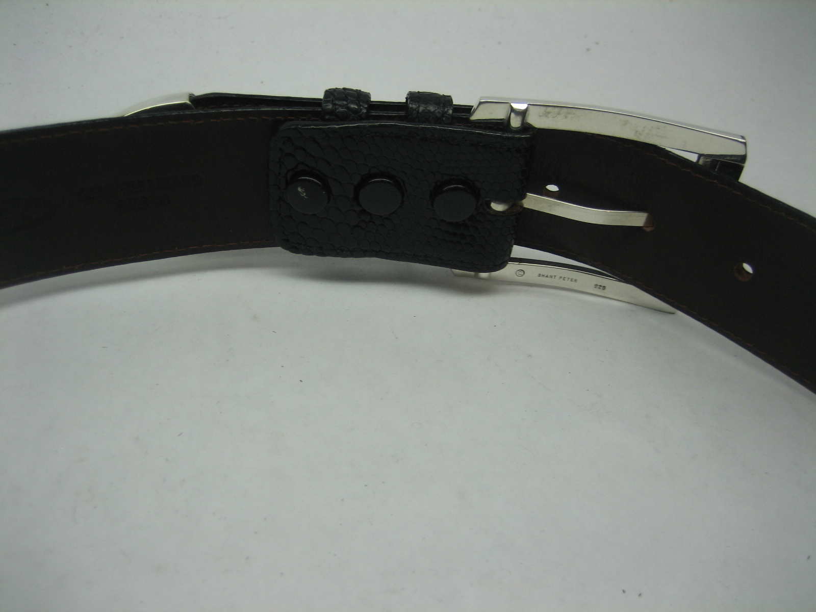 STERLING SILVER 925 BUCKLE TWO LOOP AND TIP SET & GENUINE LIZARD 1.5&Prime; BELT U.S.A
