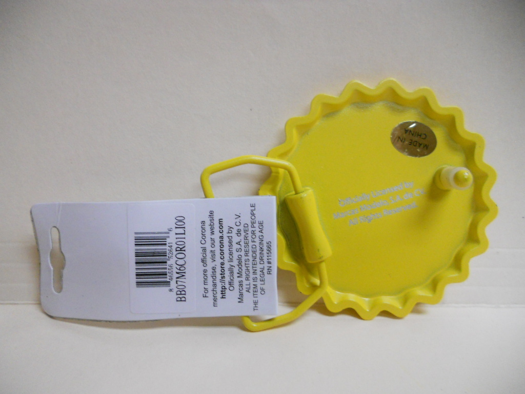 NWT CORONA Beer CAP BOTTLE blue and yellow CIRCLE ROUND Belt Buckle