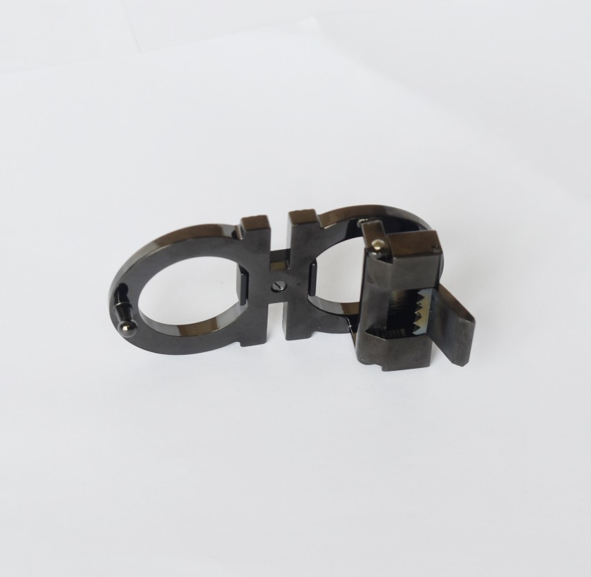 Ferragamo Gancini Gunmetal Textured Belt Buckle Fits 1.38&Prime; W Leather Belts