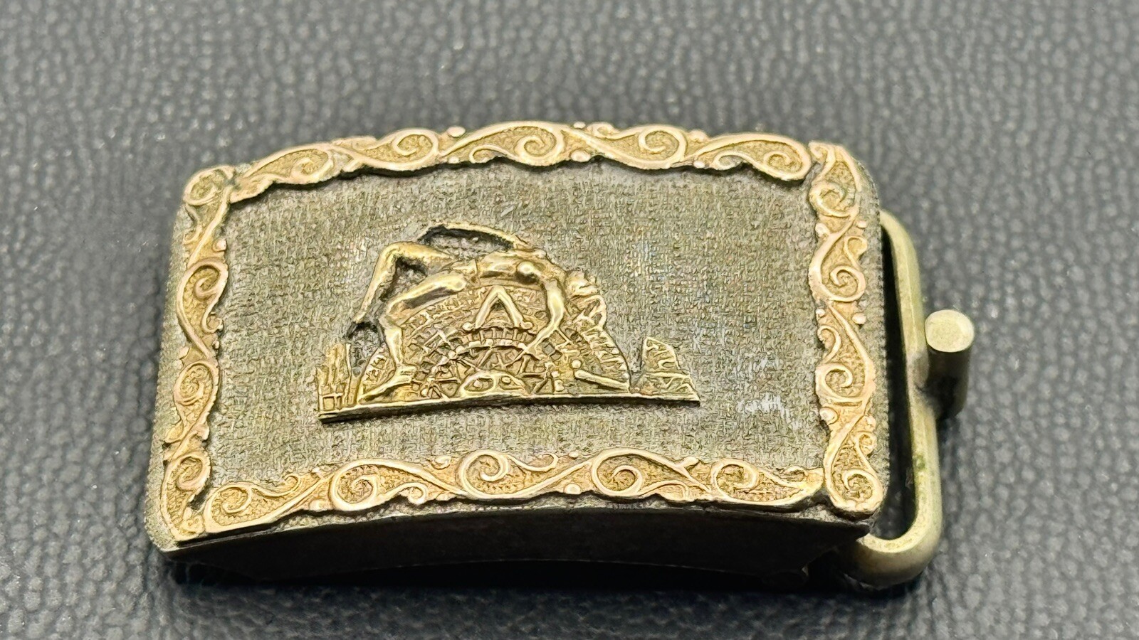 Vintage Mexico Sterling Silver 925 2 tones Woman Aztec Mayan Calendar buckle #7