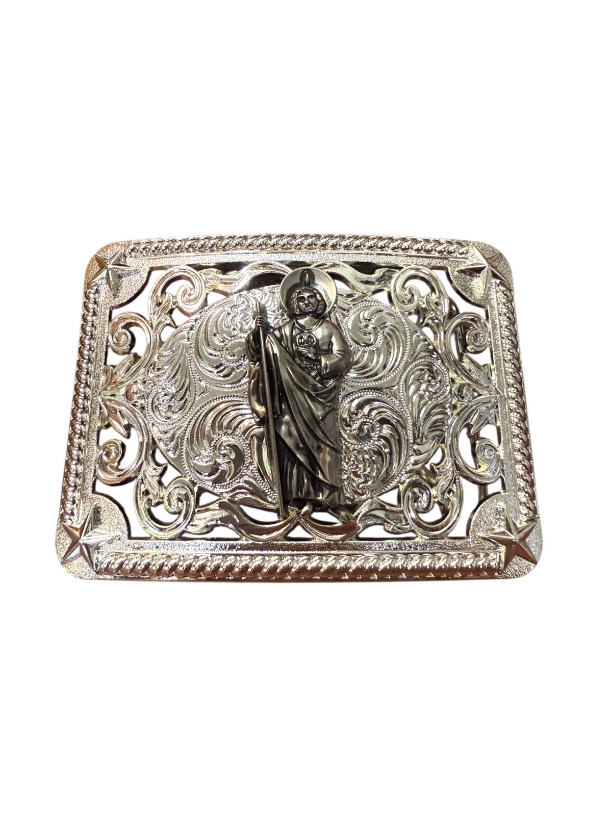 Western Style Saint Jude Buckle Hebilla Vaquero San Judas