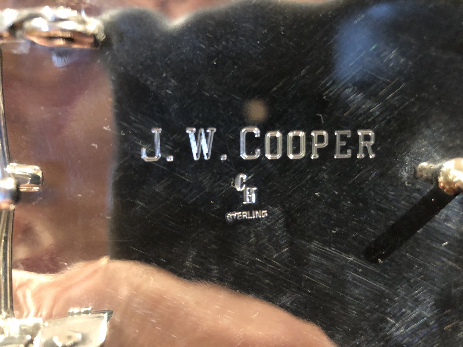 $8K JW Cooper / Comstock Heritage Hand Carved Jet Stone Cross-Skull Belt Buckle